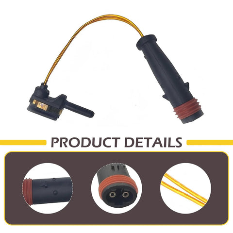 Zeathery brake pad wear sensor kit, 4 pcs, black sensor housing with yellow wires and red sealing boot