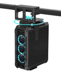 Top Tier Under Desk PC Mount, Adjustable Computer Tower Stand for Full Size Gaming Rigs, showcasing a rotating steel bracket with cooling fans.
