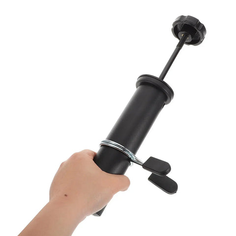 Hand holding Weight Stack Extender Pin For Gym Gear, heavy duty carbon steel barbell plate organizer with quick-locking mechanism.