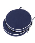 Outdoor Bistro Chair Cushions Set Of 2, 15 Inch Round Seat Cushions With Ties, Water-Resistant And UV-Resistant Polyester, 2-Inch Thick