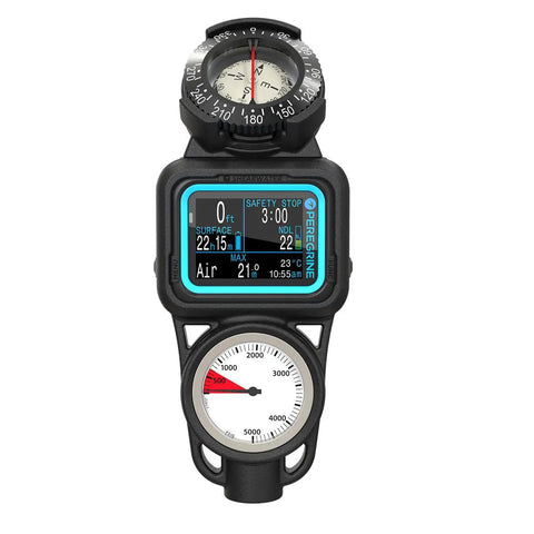 Peregrine Dive Computer Console with 2.2 inch full color LCD, compass, and pressure gauge for real-time underwater data