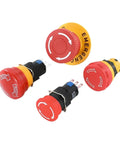 16mm Plastic Emergency Stop Push Button Switch NoNonsense Red Mushroom Head Latching 5A Rated Current For Industrial Control Panels And Machinery Safe Shutdown In Manufacturing Lines, red reset button