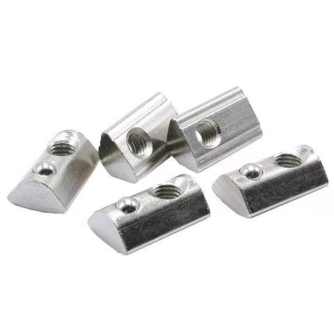 Drop In T Nut Set For Aluminum Extrusion 20 Pcs M6 Thread Spring Nuts with nickel plated carbon steel, 6mm slot for 3D printers