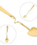 V Shape Hanging Coffee Spoon 304 Stainless Steel Gold Cup Ladle For Coffee And Tea Kitchen Accessory With Heart Design