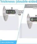 Caliper measuring 2.8 mil thickness of 300 Count 4x6 Inch Self Adhesive Cellophane Bags 2.8 Mil Clear Plastic Bags