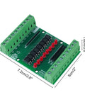 8 Channel Isolation Module For DC 12V 24V Power And Control Signals, PNP NPN Low High Level Output, top view with dimensions