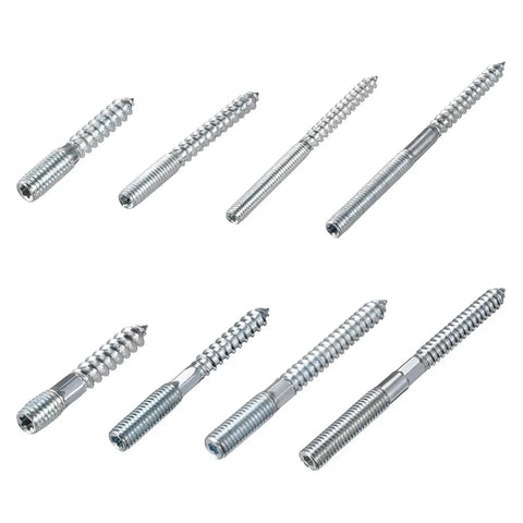 Cable Railing Screws Kit 12 pcs hanger bolts double headed self tapping M6x60 M6x79mm for furniture joints outdoor durable