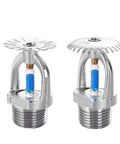 5 Pack Rock Solid Fire Sprinkler Heads DN15 UP Type R1/2 Thread High Temp 141 Degree Rating, silver metal fire sprinklers with glass bulb.