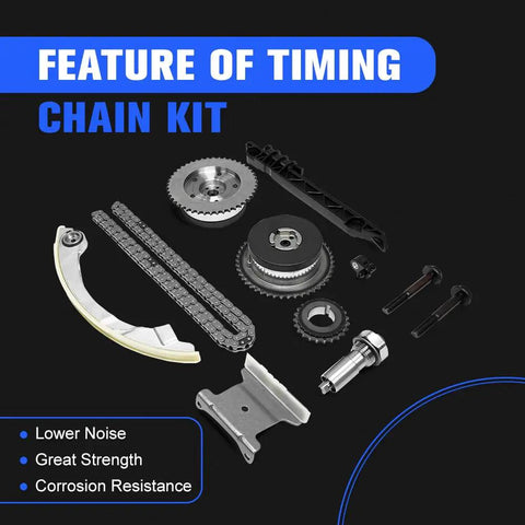 Components of Timing Chain Kit With Vvt Sprocket For GM 2.2L And 2.4L Four Cylinder Engines Fits Chevrolet Equinox