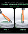JOERIC orange hex‑shank dry diamond drill bit set, 3/16-inch (5mm), 10 pcs with storage bottle for stone and glass.