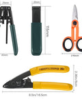 4 In 1 Fiber Power Meter Kit With Built In 10 Km Fiber Fault Locator And Optical Power Meter, tools including strippers and scissors