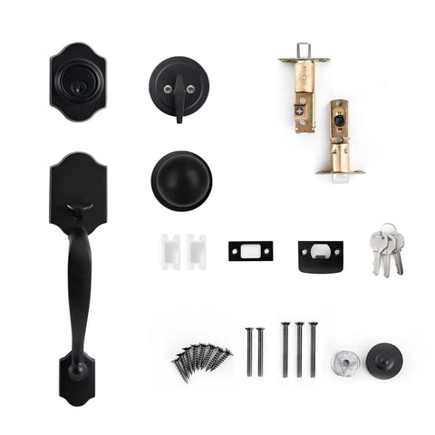 Double Door Lock Set With Dummy Handle And Deadbolt Beefed Up Security Heavy Duty Satin Nickel Entrance Hardware components