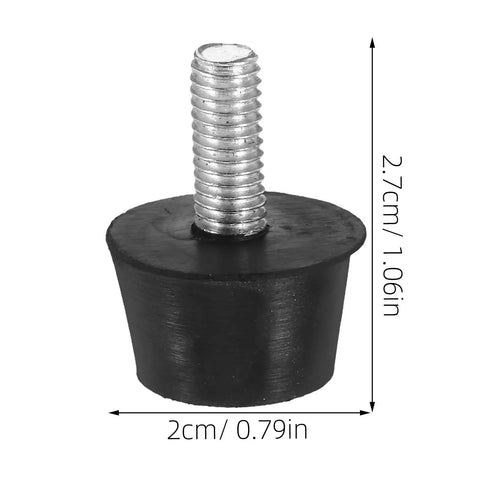 8pcs Adjustable Rubber Furniture Leveling Feet With M6 Thread Screws For Desks And Chairs, Anti Slip, Noise Reduction, Easy Install, Perfect For Uneven Floors In Bedrooms And Living Rooms, 2.7cm black rubber foot