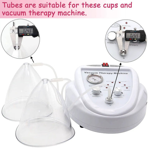 Two Pack Premium Silicone Y Type Hoses Tubing For Vacuum Cupping Machine Accessories connected to cupping machine with cups