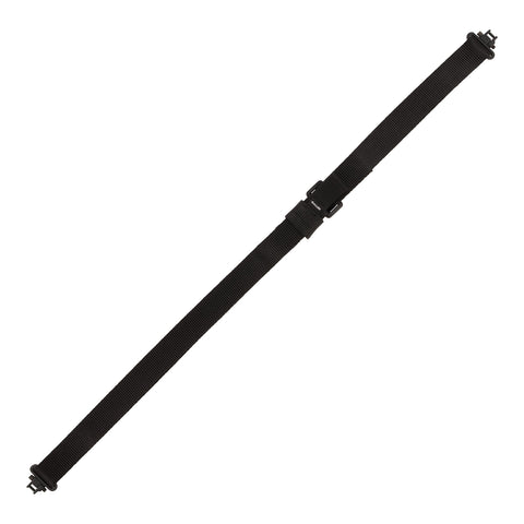 Quick Adjusting 1.25 Inch Web Rifle Sling With Swivels Adjustable From 26 To 33 Inches, shown in black with durable strap.
