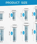 White Wall Plate Screws Kit With 46 Screws In Eight Lengths For 6-32 Thread Great For DIY Home Wiring And Outlet Switch Plate Covers Replacement Ideal For Quick Pro Grade Installations product size chart