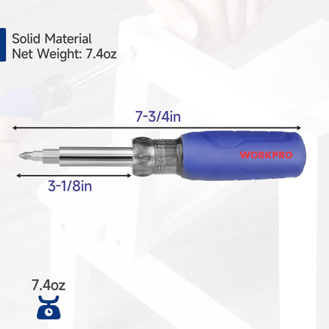 11 In 1 Screwdriver And Nut Driver Set With Comfort Grip And Interchangeable Bits All In One Portable Multi Bit Tool dimensions