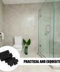 Dark Steel Shower Glass Hinge Set Four Pairs in bathroom next to modern shower enclosure