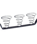 Heavy Duty Vintage Upholstery Metal Strap Springs 21 Inch Furniture Restoration Hardware with three coil springs on black frame