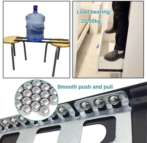 Full Extension Drawer Slides Rails Track Glides 12 Inch 30 Cm Pair, Heavy Duty Steel Ball Bearing Metal Drawer Runners, collage