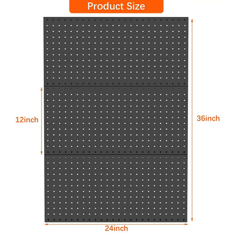 Heavy Duty Metal Pegboard Panels Pack Of 3 For Wall Mount Garage Tool Storage Black Finish Modular Pegboard Organizer For Workbench Shop And Tool Wall, size 24x36 inch