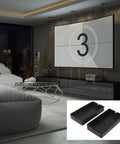 Heavy Duty Black Plastic Junction Box 2 Pack For Amplifiers And Power Supply With Button Design, set on modern living room table.