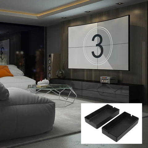 Slick Black Plastic Junction Box Cases For Circuit Boards With Secure Snap Lid Design on modern living room table.