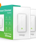 Smart Dimmer Switch For Alexa And Google Home No Hub Needed Neutral Wire Required 2 Pack 2.4GHz Wi Fi product box and switches