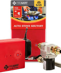 Heavy Duty Gas Stove Auto Shut Off Valve For Half Inch Lines That Require A Live Monitoring Sub And Quick Text Alerts To Keep Your Place Rock Solid with red box and valve components.