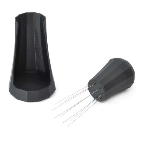 WDT Tool With Self Aligning Stand For Espresso Barista Grade Needle Tech 0 4mm Stainless Steel Needles Black Finish