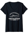 Shipwright Hawaiian Outrigger Canoe Boat Builder V Neck T Shirt For Boaters And Shipwrights Dope Gift Tee For Fathers Day Birthday Christmas With Comfortable Fit And Durable Print For Everyday Wear And Reef Ready Style