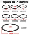 8 Piece Aluminum Alloy Bike Flywheel Hub Washer Spacer Set With Seven Sizes 1.0mm 1.5mm 1.85mm 2.0mm 2.18mm 2.35mm 2.5mm