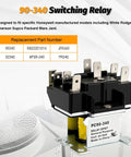 DPDT 24V General Purpose Switching Relay for HVAC, visible part number PC90-340, replacement for R8222D1014.