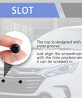 Rock Solid M6 1.0 X 16mm Stainless Steel License Plate Screws, showing pan head design and installation instructions.