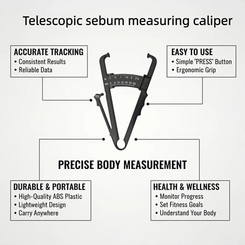 Ultra Accurate Body Fat Caliper With Dual Metric And Imperial Scales For Men And Women Portable Skinfold Tester For Home Gym Or Travel Easy Readout And Precise Millimeter Measurements For Real Progress, black ABS plastic