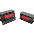Two Piece Welded Steel Trailer Light Kit With 6 Inch Oval Red Tail Lights Featuring 10 LEDs And 2 Inch Red Round Side Marker Lights With 4 LEDs