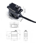 Tough As Nails 9KG Micro Digital Servo Motor With All Metal Gears And Hollow Coreless Mechanics For RC Cars Planes And Helicopters Delivering High Precision And Sick Torque Black with dimensions.