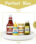 Non Skid Lazy Susan Turntable 360 Degree Kitchen Organizer with condiments, size L, 11.9 inches, large rotating tray.