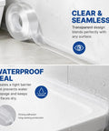 Crystal Clear Self Adhesive Waterproof Tape For Heavy Duty Sealing Bathtub Shower And Kitchen Sink With Invisible Finish That Never Yellow and stays put along wet surfaces.