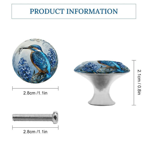 Kingfisher Hyacinth Bloom Cabinet Knobs Set Of 2 1.1 Inch Stainless Steel Aluminum Alloy Drawer Pulls detail view