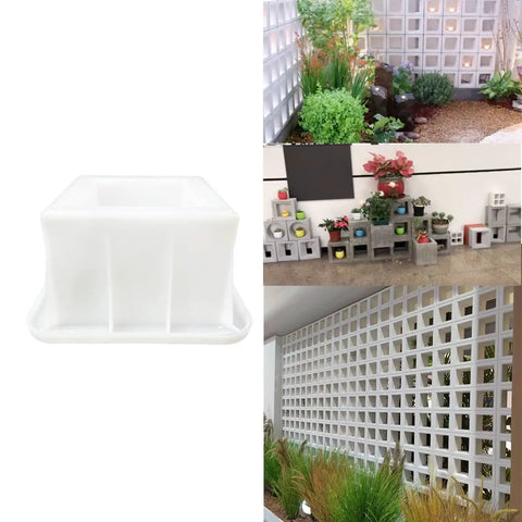 Concrete Brick Molds For DIY Projects Reusable ABS Plastic Square Hollow Block Molds For Garden Walls