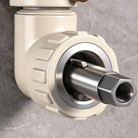 Dual Function Broken Screw Extractor And Thread Tap Tool For Plumbing Rusted Bolt And Pipe Valve Repair Adjustable Front End For 12 And 14 Mm Fittings Forged 45 Steel Construction Handy For DIYers Handymen Pro Grade Pros, 12mm fitting shown