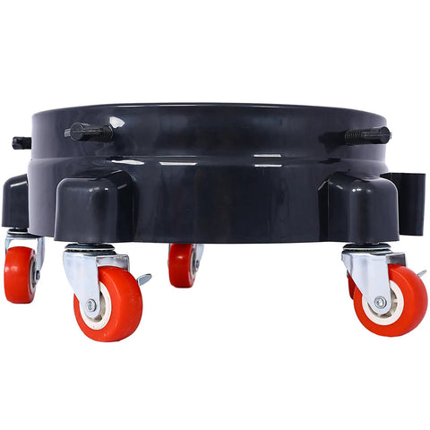 Straight Up Heavy Duty 5 Gallon Bucket Dolly With Wheels Hella Tough Polypropylene Drum Cart Featuring Five Gliding Swivel Casters For Auto Detailing And No Sweat Garden Tasks