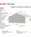 Heavy Duty Steel Barn Garage With Roll Top Metal Doors For Trucks Tractors Rvs Atvs And Workhorses Storage Shelter, 39FT x 39FT x 15FT, 26 Gauge Steel.