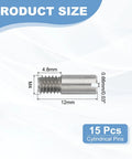 Stainless Steel M4 X 12mm Beefy Slotted External Thread Dowel Pins 15 Piece Set For Home Furniture Cabinets And Hinges
