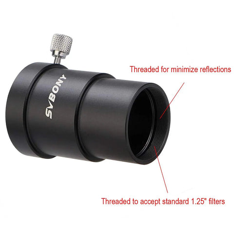 1.25 Inch Telescope Extension Tube Adapter With 34mm Optical Length For Eyepieces And 1.25 Inch Filters, aluminum and brass