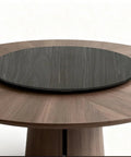 Must-Have 360 Degree Marble Lazy Susan For Tabletop, Rotating Serving Turntable with black stone top on wooden table