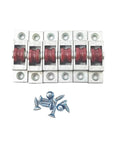 Six Pack Freezer Display Cabinet Replacement Wheels For Removable Glass Doors, roller set with screws, six pieces shown.