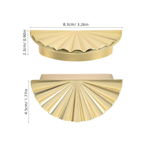 Antique Gold Semi Circle Cabinet Pulls Set Of 2 With 64mm Hole Spacing Zinc Alloy Drawer Handles For Kitchen Cabinets, Dressers