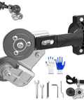 Titanium Drill Nibbler Sheet Metal Cutter Tool with adapter, gloves, wrenches for precision cutting of metal and vinyl.